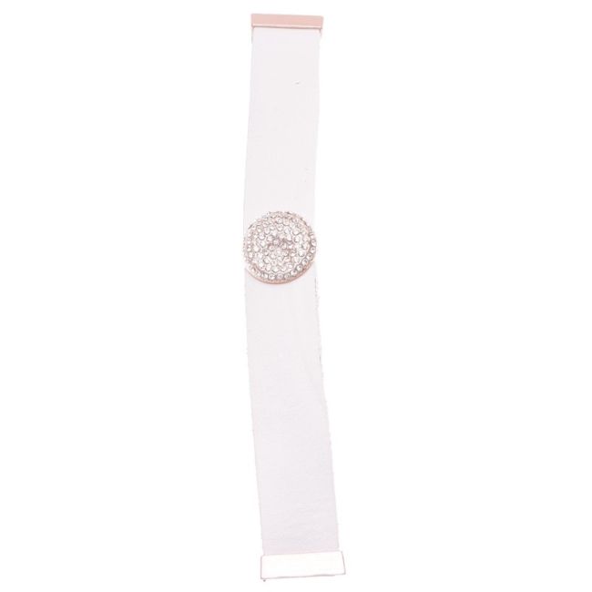 LEATHER METAL CRYSTALS BRACELET