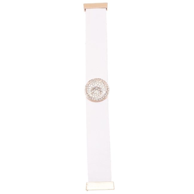 PULSERA CUERO METAL CRISTALES