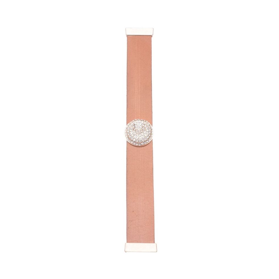 PULSERA CUERO METAL CRISTALES