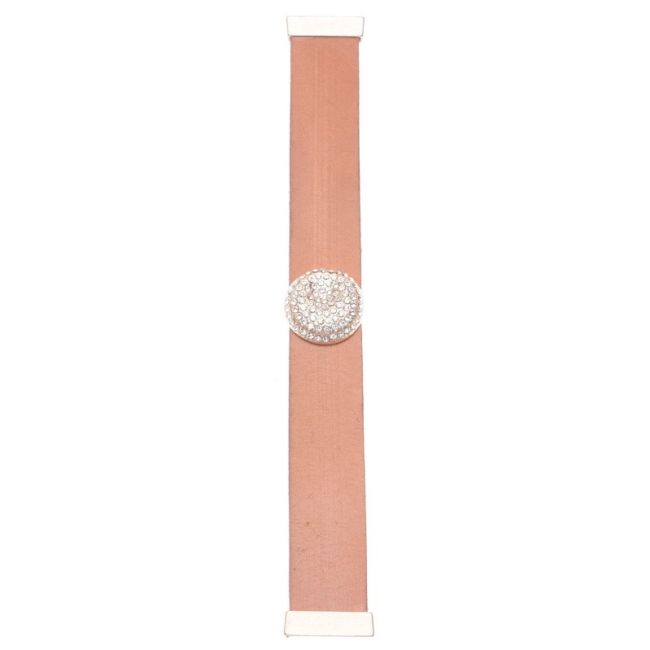 LEATHER METAL CRYSTALS BRACELET