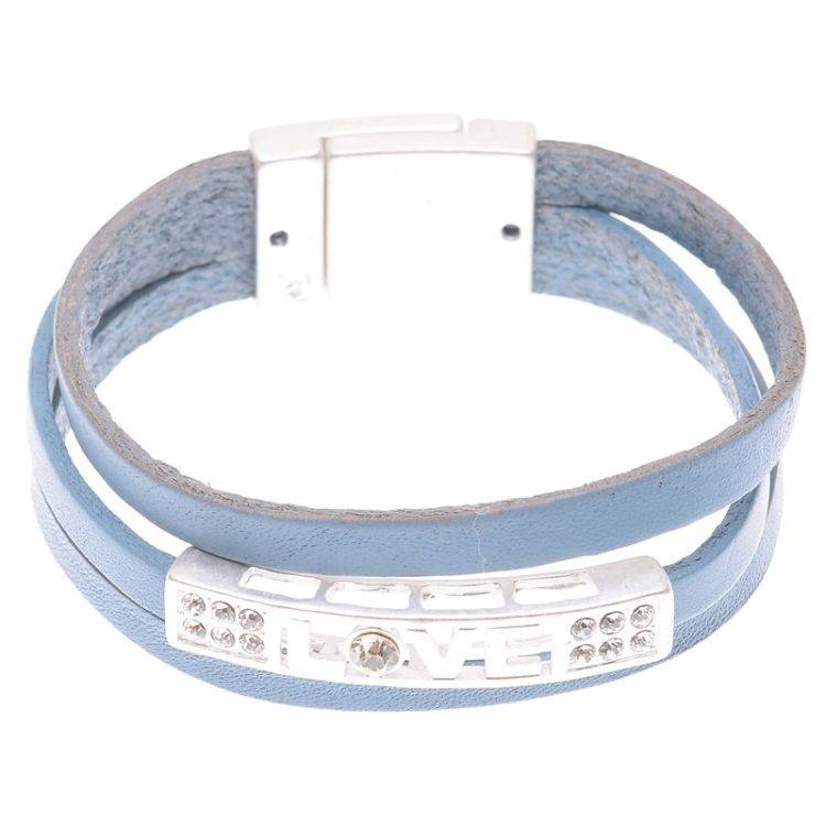 PULSERA CUERO CUENTAS METAL 2