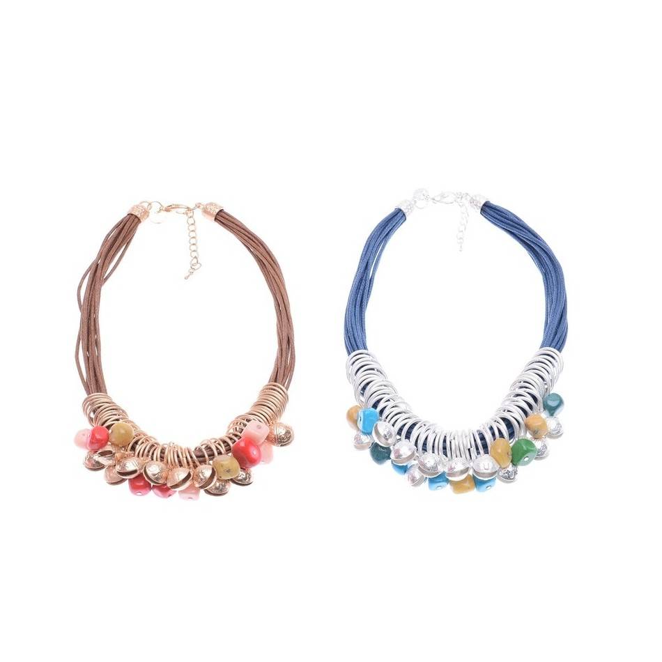 BEADED LACE SHORT NECKLACE