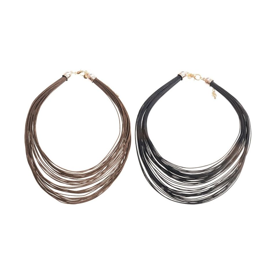 RIGID MULTI STRAP SHORT NECKLACE