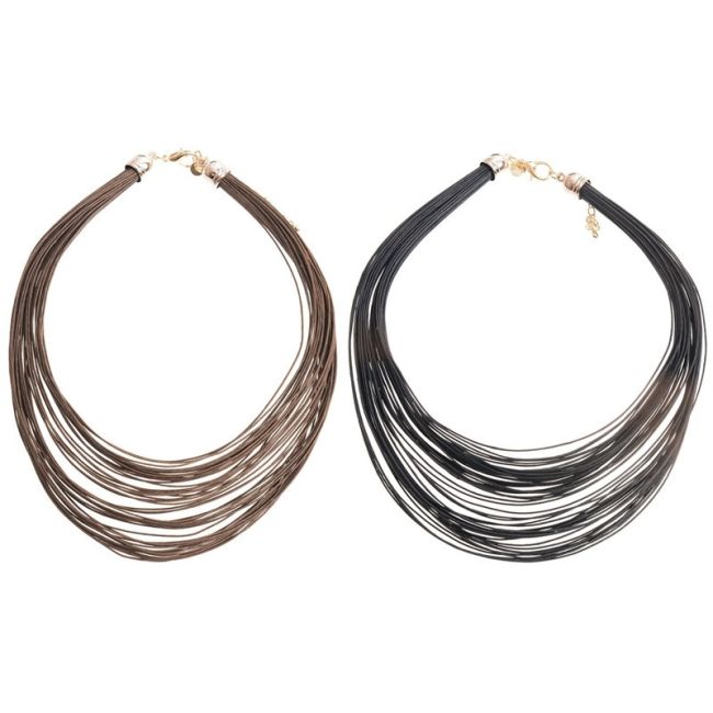 RIGID MULTI STRAP SHORT NECKLACE
