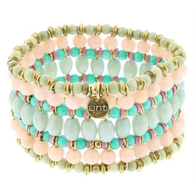 PULSERA ELÁSTICA METAL CRISTALES