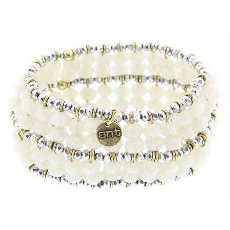PULSERA ELÁSTICA METAL CRISTALES