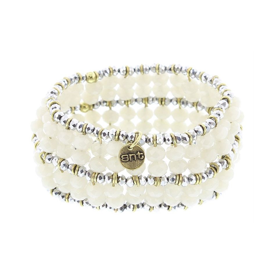 PULSERA ELÁSTICA METAL CRISTALES