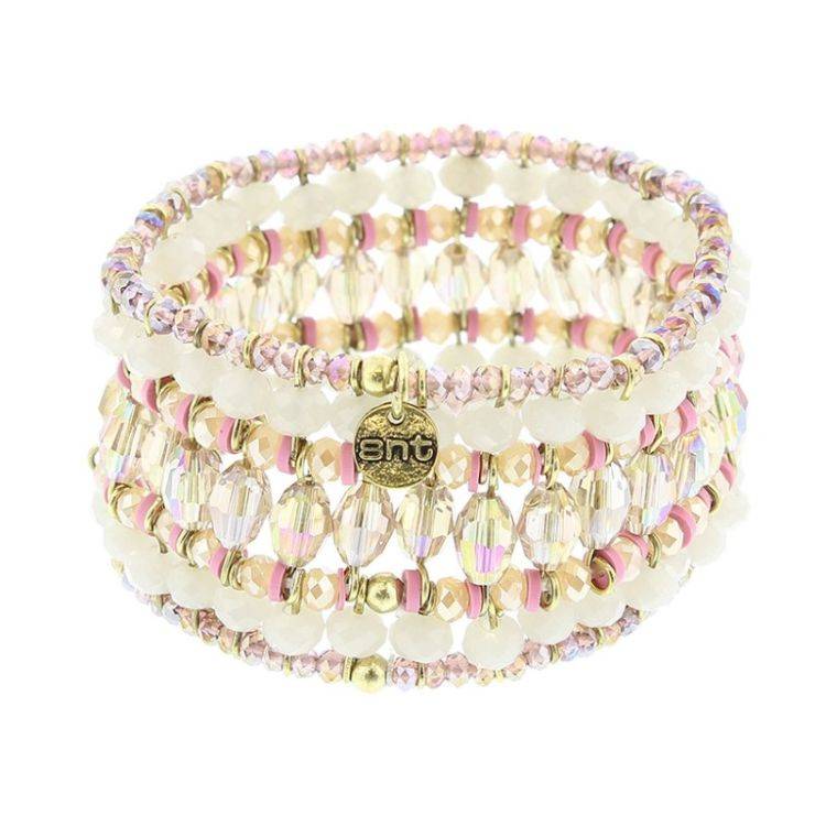 PULSERA ELÁSTICA METAL CRISTALES