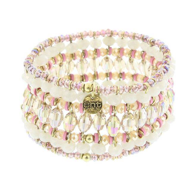 PULSERA ELÁSTICA METAL CRISTALES