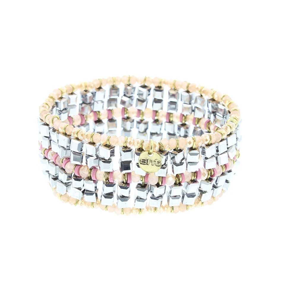 PULSERA ELÁSTICA METAL CRISTALES
