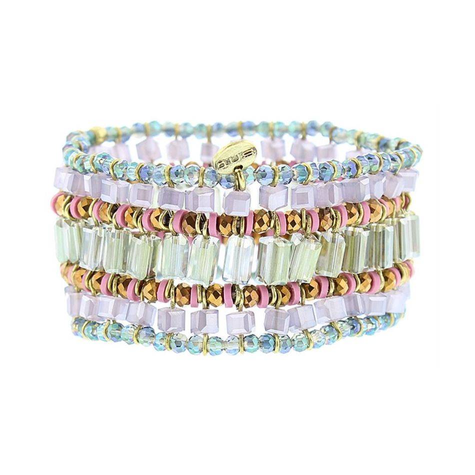 PULSERA ELÁSTICA METAL CRISTALES
