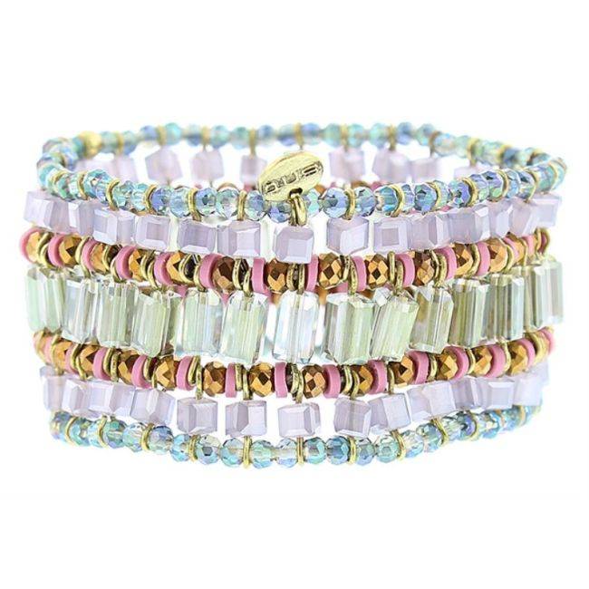 PULSERA ELÁSTICA METAL CRISTALES