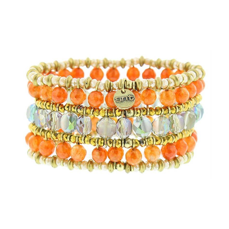 PULSERA ELÁSTICA METAL CRISTALES