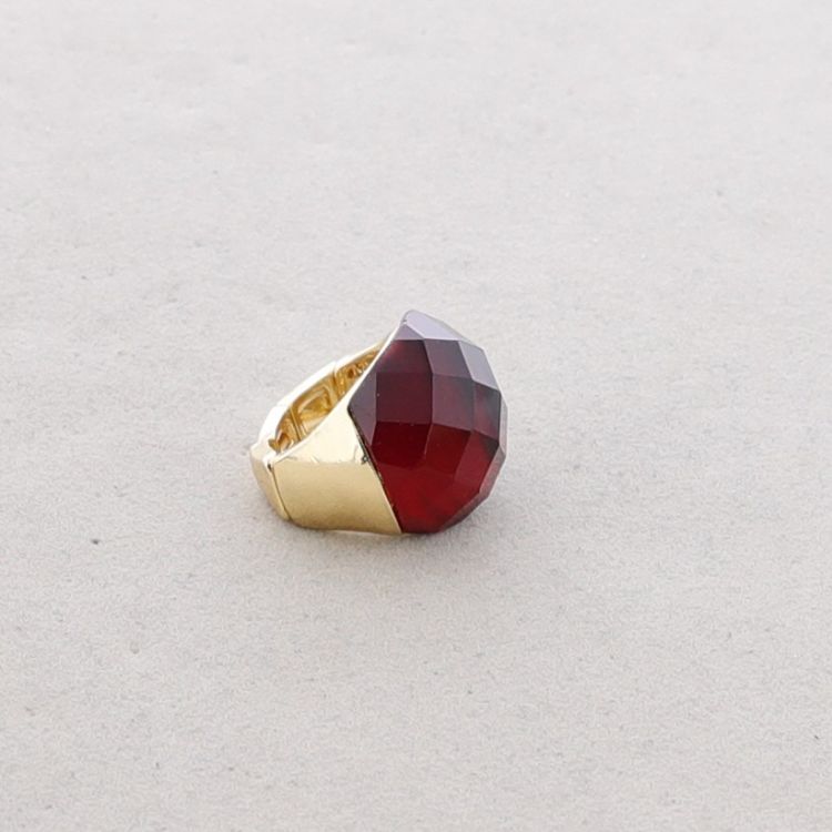 ANILLO METAL CRISTAL FACETADO