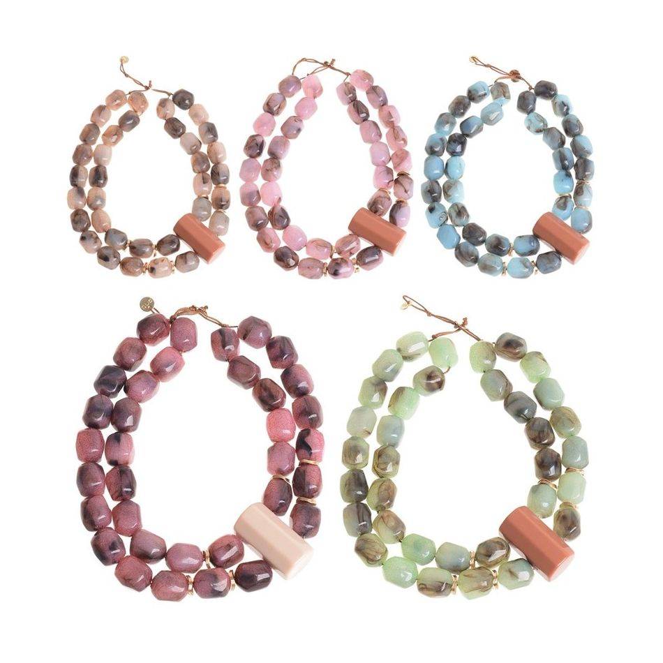 RESIN BEADS SHORT NECKLACE