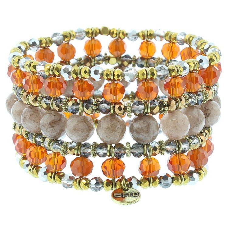 PULSERA ELÁSTICA METAL CRISTALES