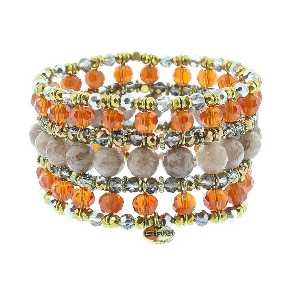 PULSERA ELÁSTICA METAL CRISTALES