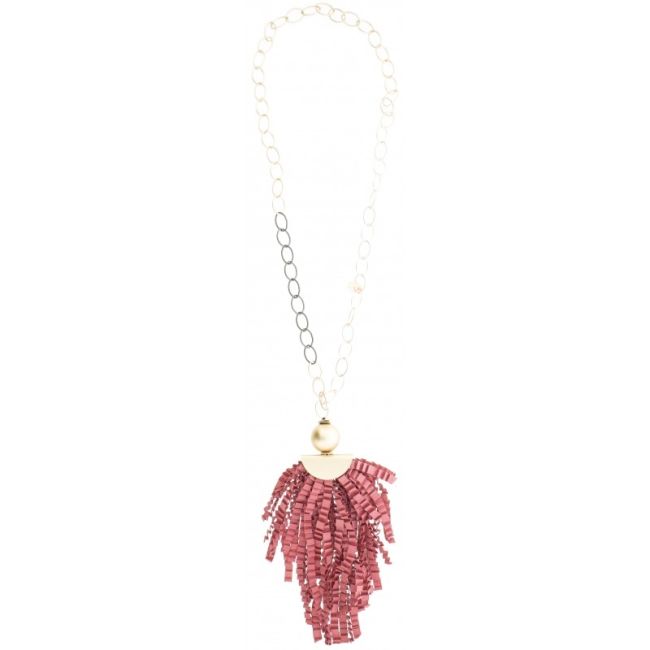 COLLAR LARGO COLGANTE CINTA RASO RIZADO