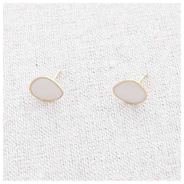 STEEL ENAMEL STUD EARRINGS 2