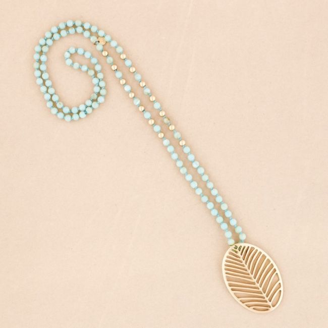 LONG NECKLACE PENDANT LEAF PENDANT