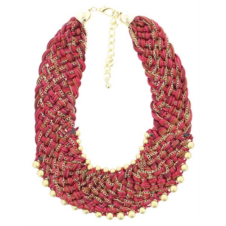 BRAIDED SHORT NECKLACE WITH BEADS 2