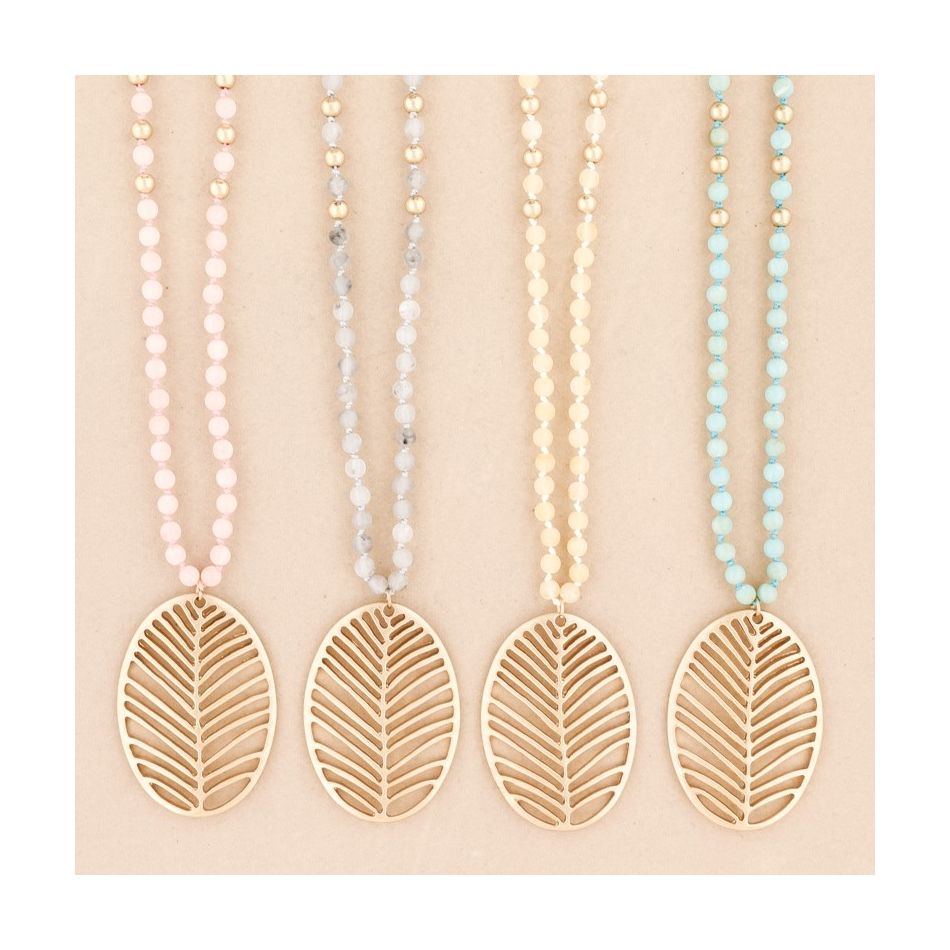 LONG NECKLACE PENDANT LEAF PENDANT