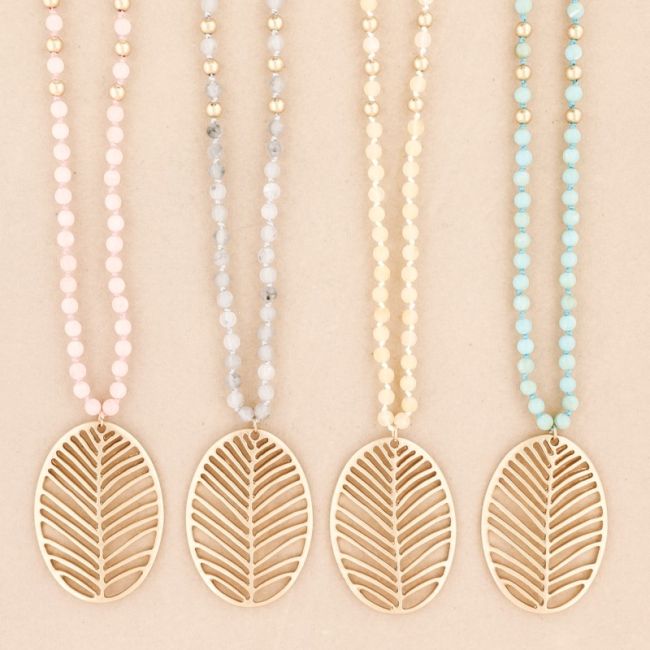 LONG NECKLACE PENDANT LEAF PENDANT