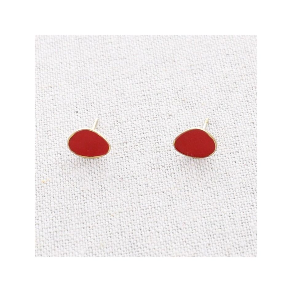 STEEL ENAMEL STUD EARRINGS