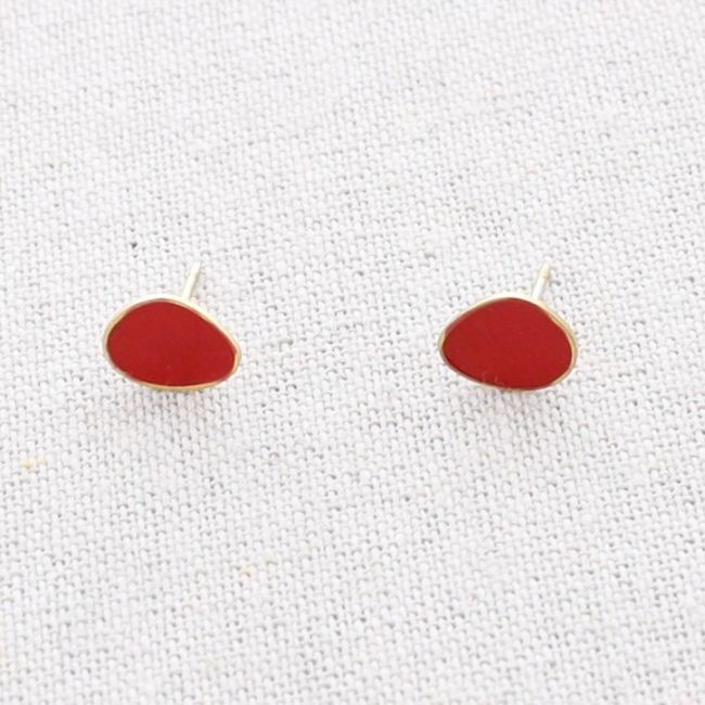 STEEL ENAMEL STUD EARRINGS