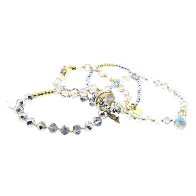 BRACELET 4 STRAPS STONE BEADS