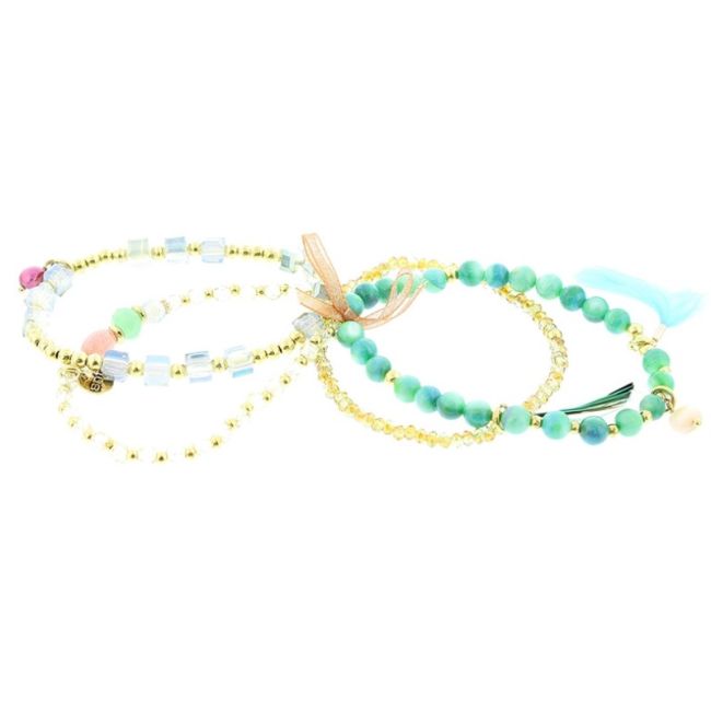 PULSERA 4 TIRAS CUENTAS CRISTALES