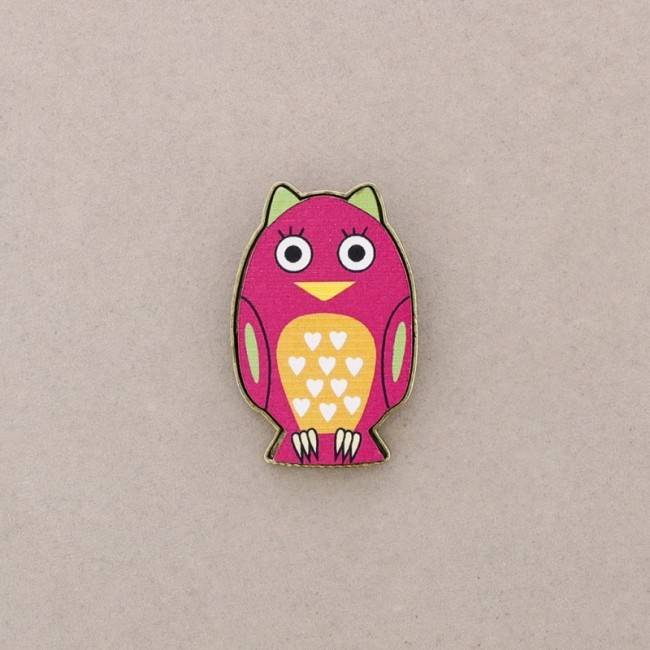 BROCHE FIGURA METAL MADERA