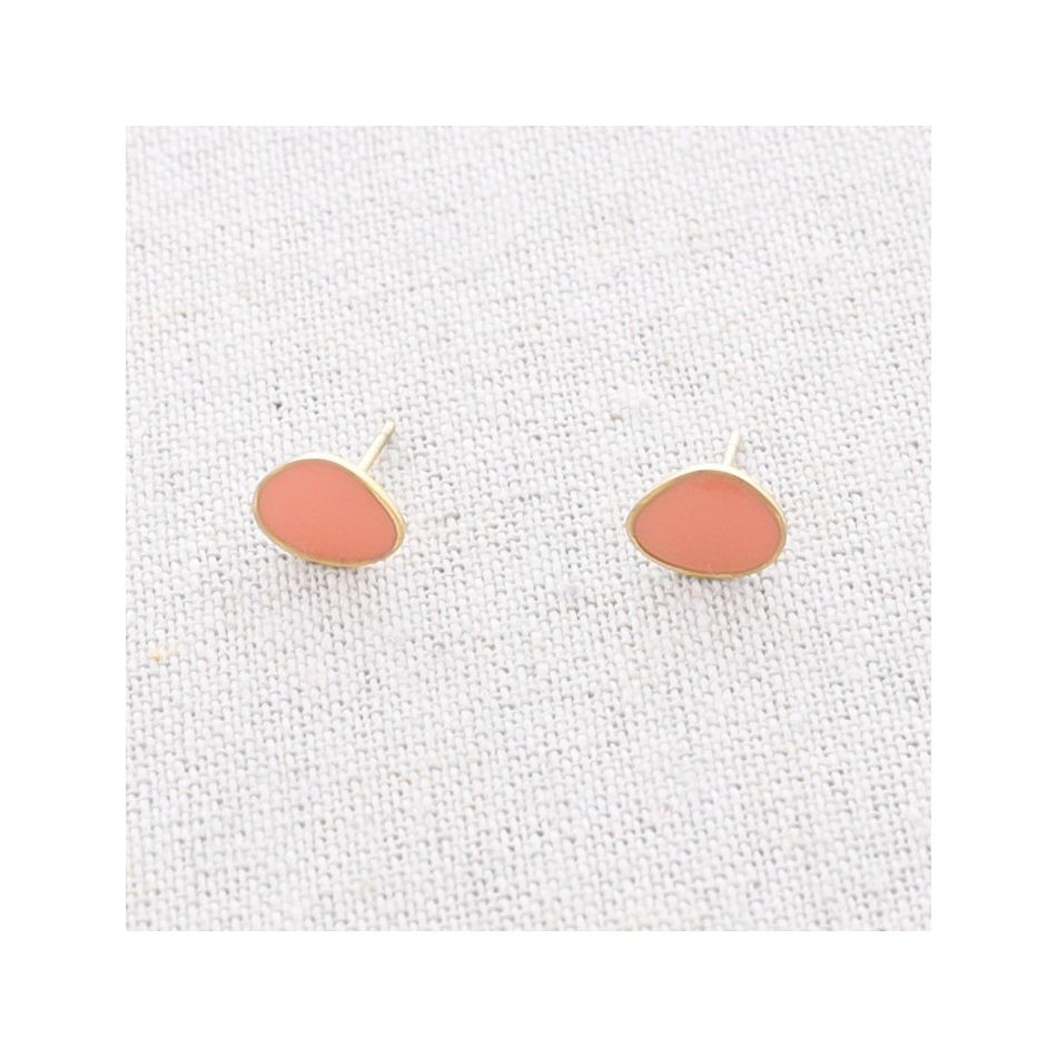 STEEL ENAMEL STUD EARRINGS