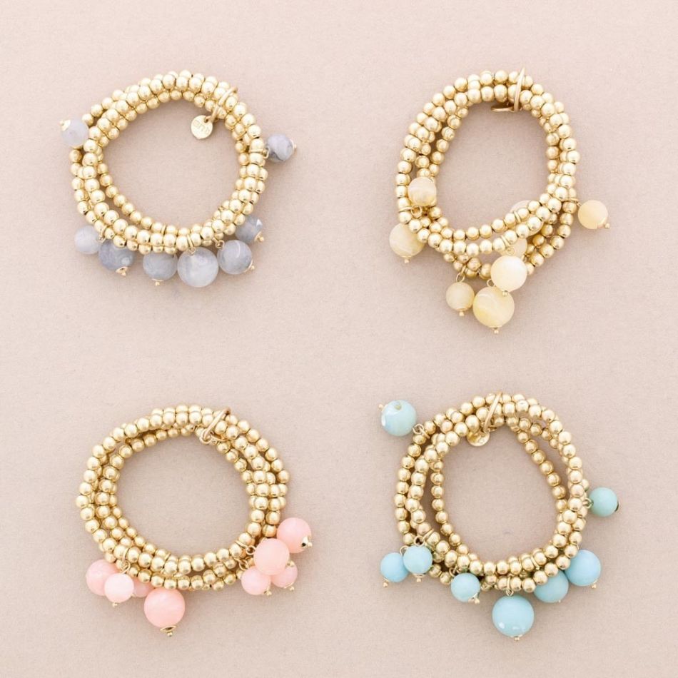 PULSERA ELÁSTICA 4 TIRAS BOLAS