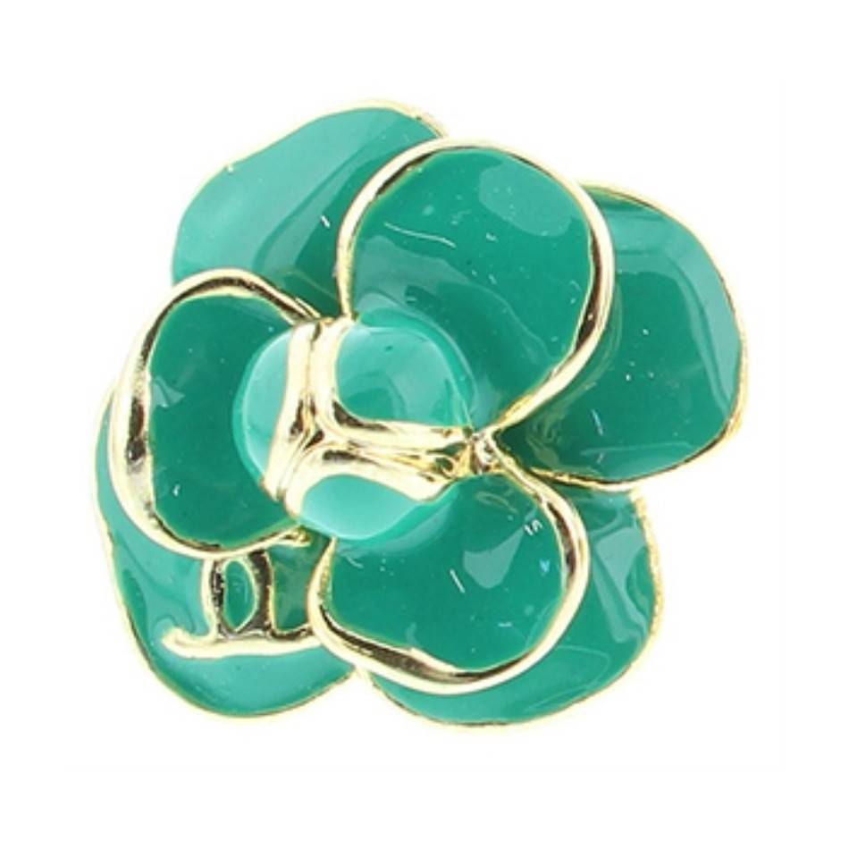 ANILLO METAL BAÑO DORADO ESMALTE