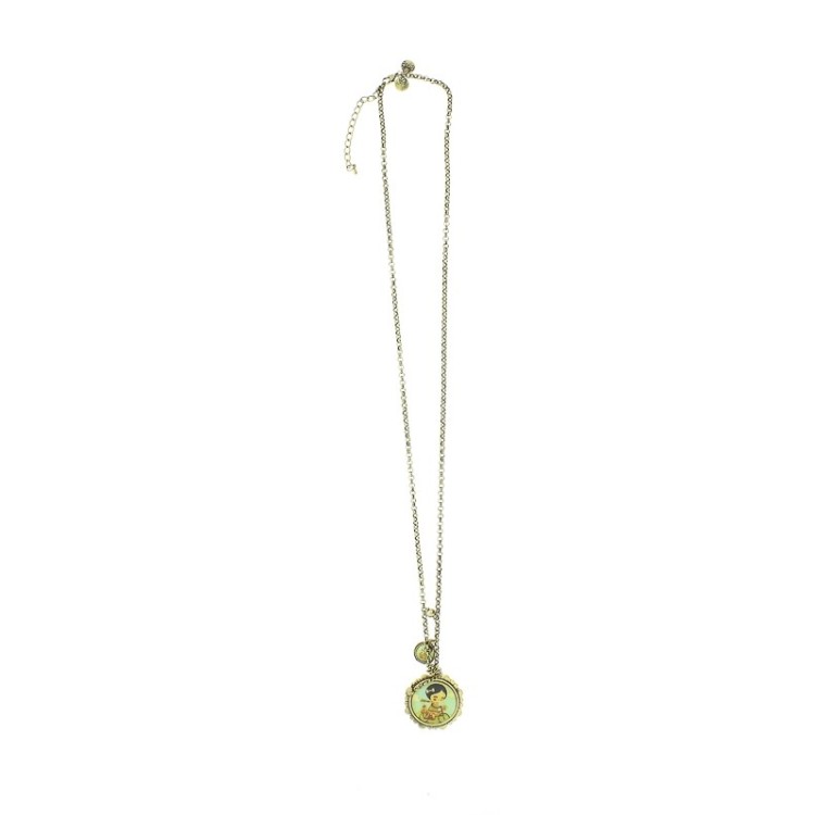 LONG PENDANT NECKLACE METAL ENAMEL