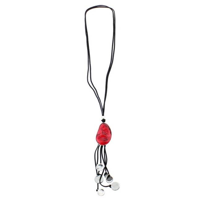 COLLAR LARGO CUENTAS METAL RESINA