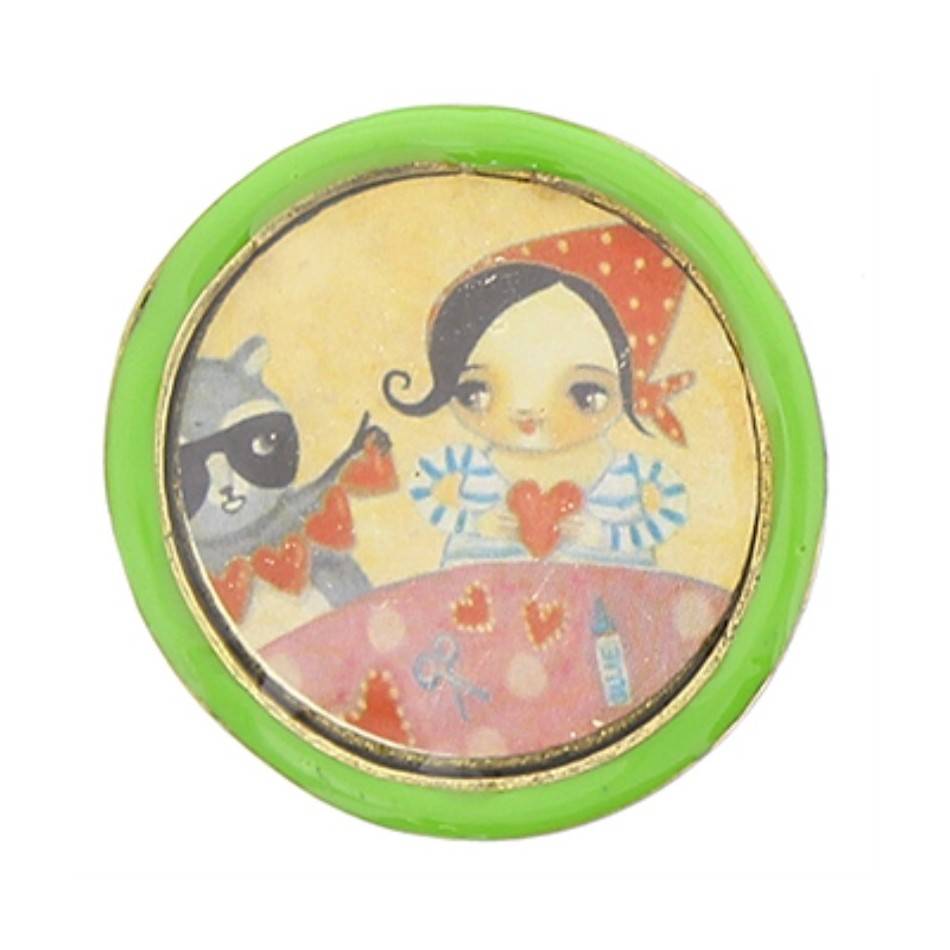 BROCHE METAL ESMALTE
