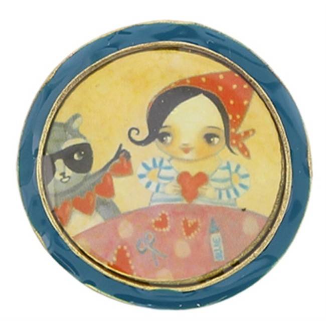 METAL ENAMEL BROOCH