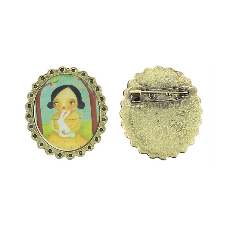 BROCHE METAL ESMALTE