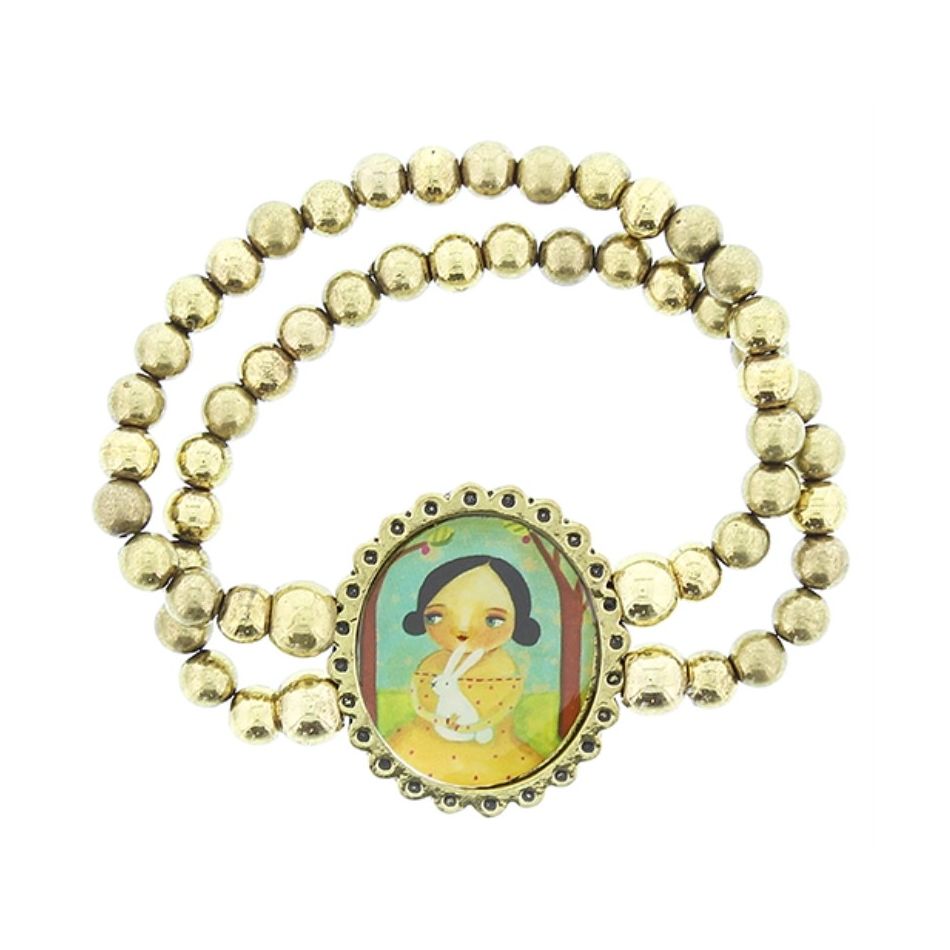 ENAMEL METAL ELASTIC BRACELET