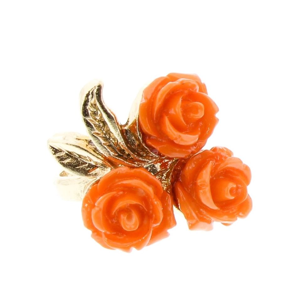 RESIN FLOWERS METAL RING ASSORTED SIZES