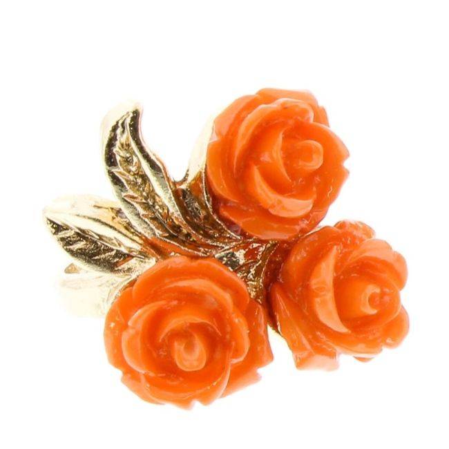 ANILLO METAL FLORES RESINA TALLAS VARIADAS