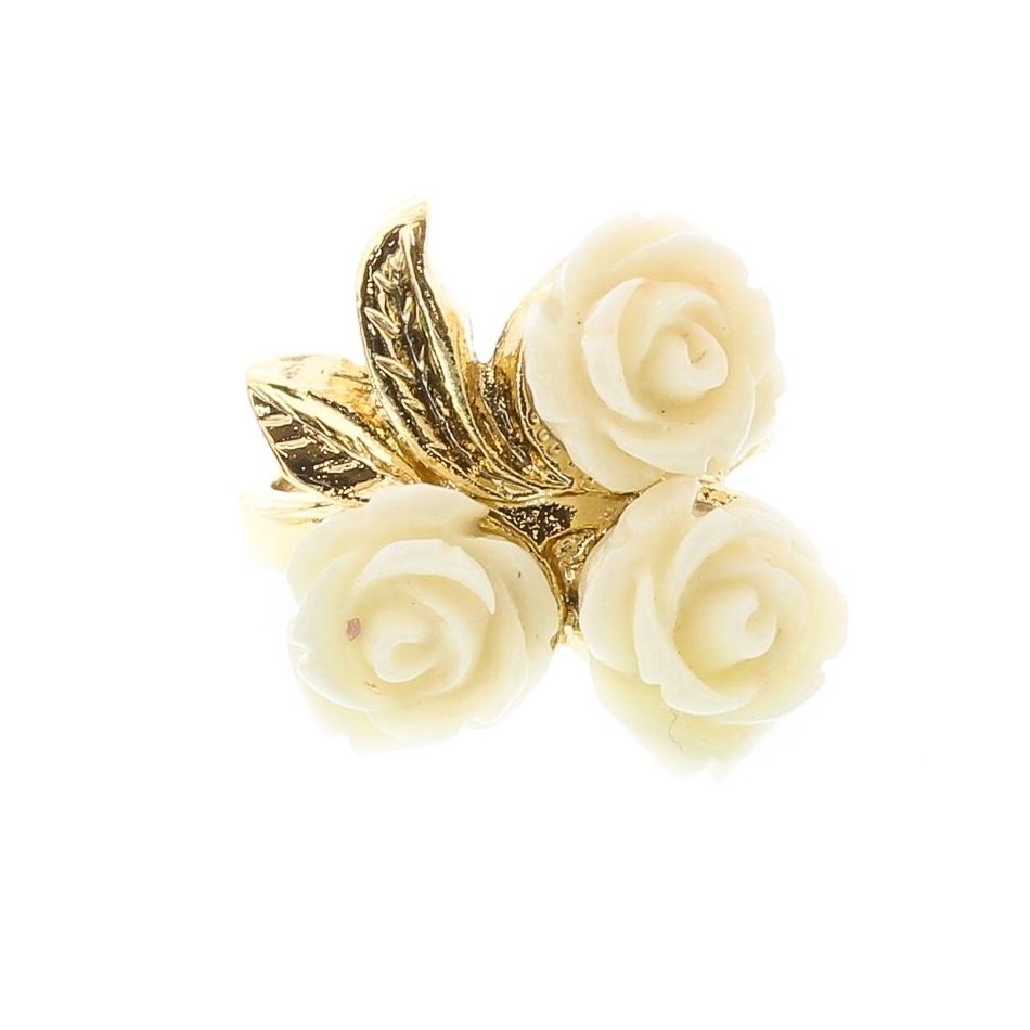 ANILLO METAL FLORES RESINA TALLAS VARIADAS
