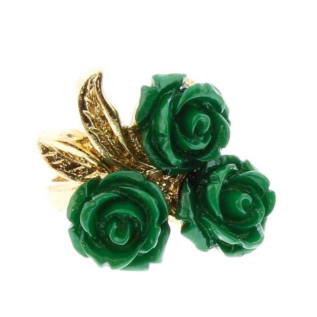ANILLO METAL FLORES RESINA TALLAS VARIADAS