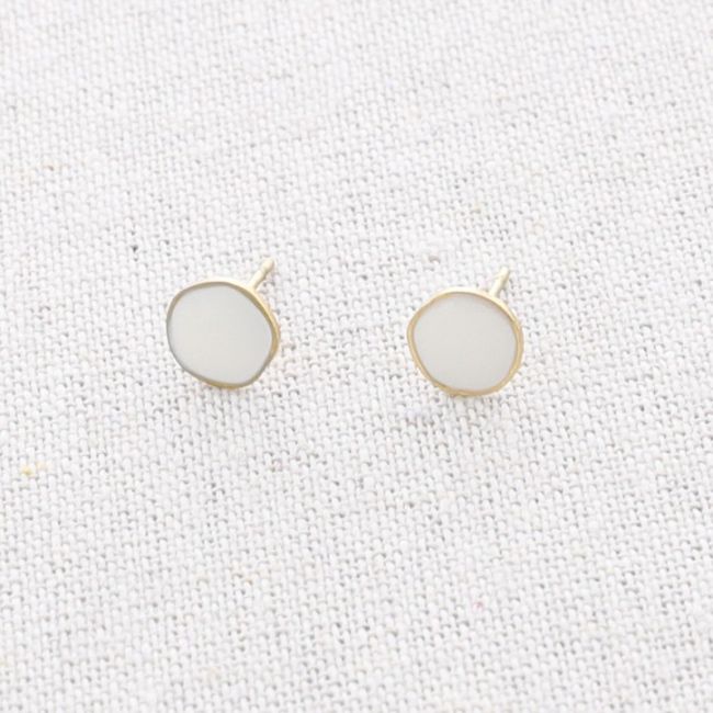 STEEL ENAMEL STUD EARRINGS