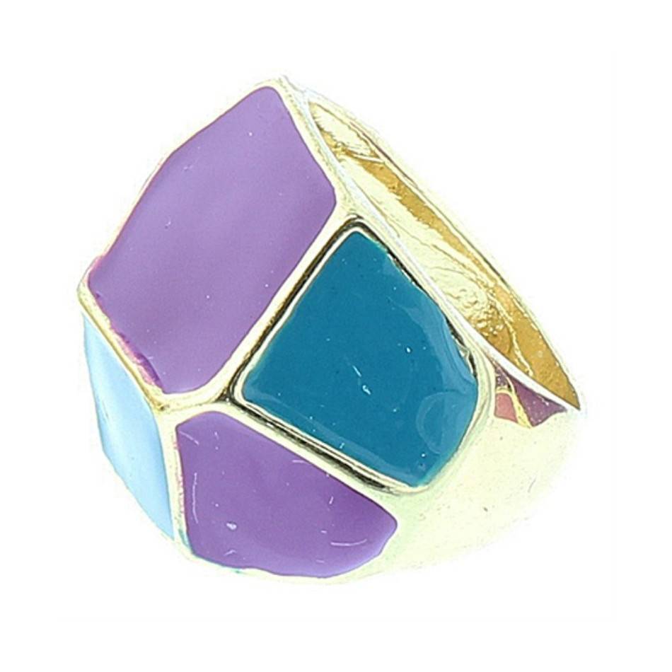 ANILLO BAÑO DORADO METAL ESMALTE