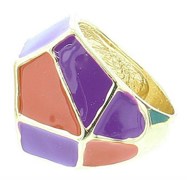 ANILLO BAÑO DORADO METAL ESMALTE