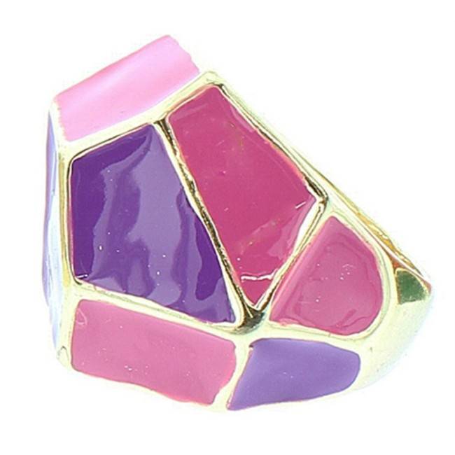 ANILLO BAÑO DORADO METAL ESMALTE