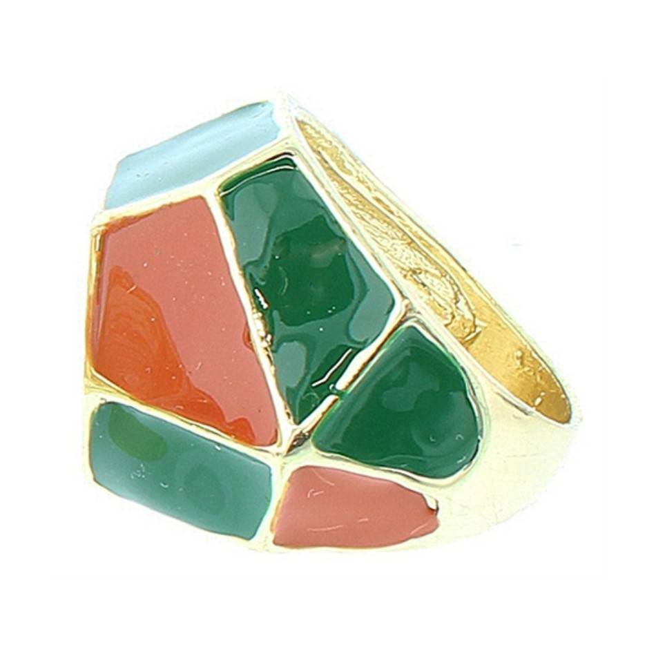 ANILLO BAÑO DORADO METAL ESMALTE